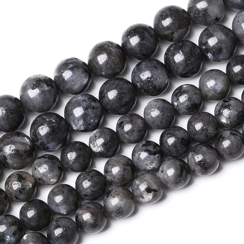 LIFAVOVY 4mm Natural Larvikite Black Labradorite Gemstone Small Round Loose Beads for Jewelry Making (85-95pcs/strand) - Image 1